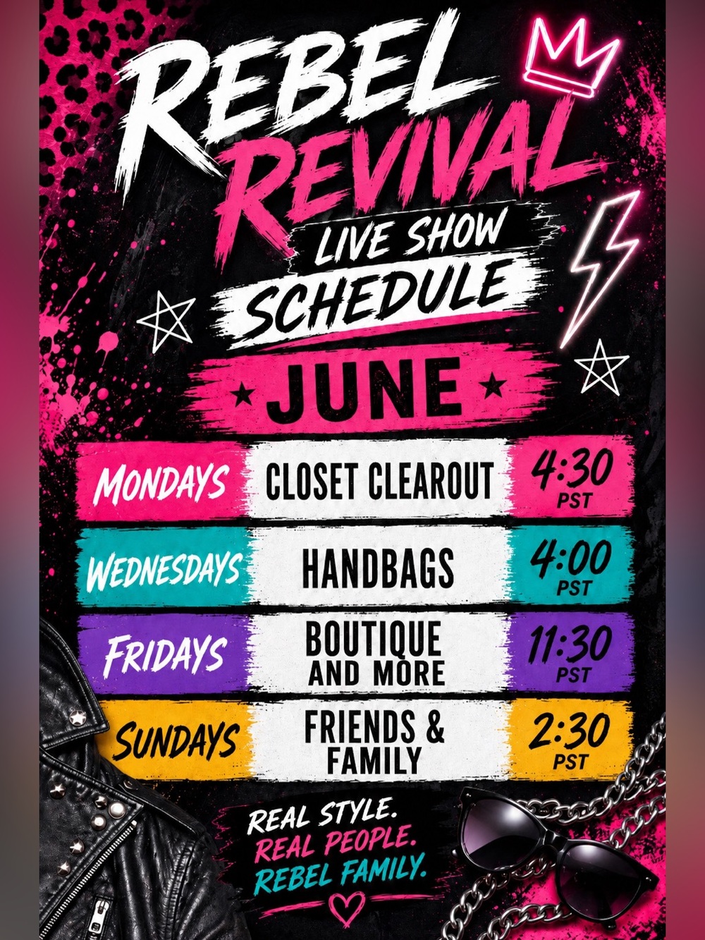 Rebel Revival Live Show Schedule Please Join Me!